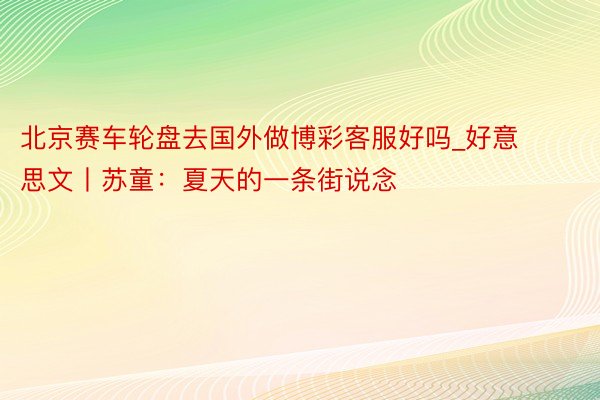 北京赛车轮盘去国外做博彩客服好吗_好意思文丨苏童：夏天的一条街说念