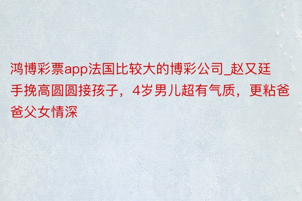 鸿博彩票app法国比较大的博彩公司_赵又廷手挽高圆圆接孩子，4岁男儿超有气质，更粘爸爸父女情深